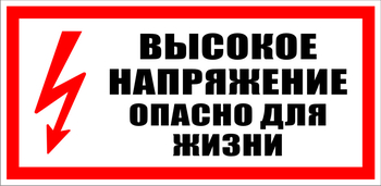 S19 Высокое напряжение. опасно для жизни (пластик) - Знаки безопасности - Знаки по электробезопасности - Магазин охраны труда и техники безопасности stroiplakat.ru